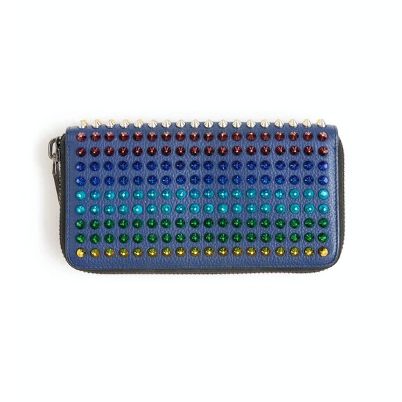 Christian Louboutin Handbags - Christian Louboutin | Calf Leather Multi Rainbow Metal Spikes Panettone Wallet